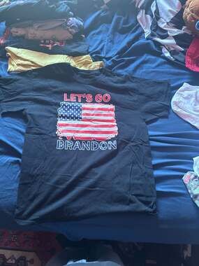 Let's Go Brandon American Flag Graphic T-Shirt